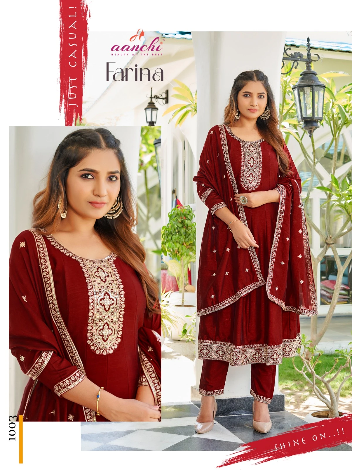 Aanchi Kurti Farina Vichitra Wholesale Readymade Salwar Suit Catalog — Wholesale Salwar Suits, Aanchi wholesale from Surat — view 3